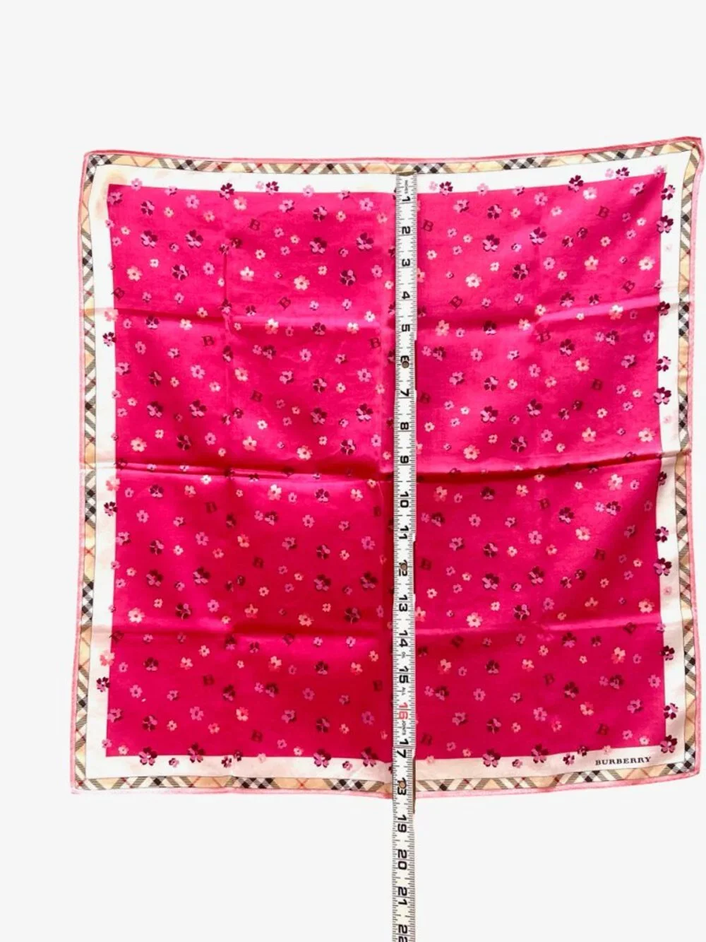 Burberry   Min iscarf/ Neck-kerchief cotton 19.5" pink violet beige nova (98) - Picture 10 of 11